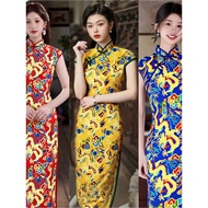 Welcome Clothing Female Ceremonial Cheongsam Lady Clothing Catwalk Performance Long Chinese Style Fo