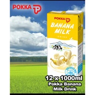 Pokka Banana Milk 1 litre × 12  Susu pisang Halal formulated by Japan Pokka