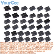 20pcs TVS Transient Suppression Diode SMCJ SMAJ SMBJ SMFJ SMCJ5.0A SMCJ6.0A SMCJ6.5A SMFJ5.0A SMFJ6.