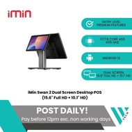 iMin Swan 2 Premium Desktop POS 15.6 inch FHD Main Display with 10.1 inch Secondary Display (Printer