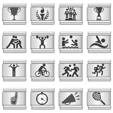 Trend Women Men Football Swim Sports Meet Competition Charms Italian Links Fit 9mm Bracelet Stainles