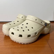 《代購中》雲朵 米色 Crocs Classic Platform Clog 卡駱馳 克駱格 洞洞鞋 男 女 中性 厚底 鬆糕 沙灘鞋 涼鞋 拖鞋 全新