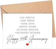 Happy 44th Anniversary Card - 44 Year Wedding Anniversary Card Gifts - Idea For Boyfriend - For Husb