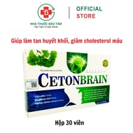 Ceton Brain Brain Brain Blood Nourishing Active Blood - Dissolve Blood Mass, Reduce Cholesterol - Nattokinase Ingredient, ginkgo biloba - Box Of 30 Tablets