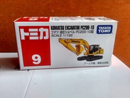 Tomica no 9 Komatsu Excavator PC200-10 diecast Miniatur alat Berat ori