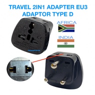 Travel plug 2 plug Adapter Converter to South Africa India Nepal Type D 10A/250V India Nepal Africa 