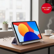 Redmi Pad SE 8.7 inch Foldable Case with Pen Tray Cover Transparent for Xiaomi Pad 7  Sarung Lipat R