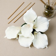 Artificial Calla Lily Bouquet (7 Flowers), Lifelike Rubberized Faux Blooms for Wedding, Home, Party 