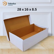 Split Closed Shoe Box | Top Bottom Shoe Box | White Shoe Box size 28 x 16 x 8.5 cm - Tokodus Cibaduy