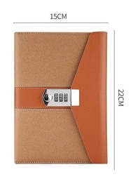 Password Book A5 Pearlescent Leather Notebook with Lock Diary Book Thickened Password Book Creative 