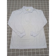 T-SHIRT Putih Lengan Panjang Berkolar tshirt putih sekolah sukan Long Sleeves White Tshirts With Col