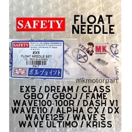 ( SAFETY ) FLOAT NEEDLE EX5 Dream KRISS Class Gbo GboJ Fame Wave Dash v1 Ultimo Alpha CX DX Jarum Pelampung Carburetor