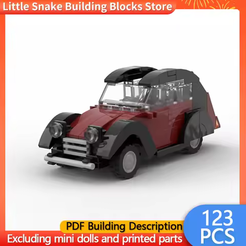 City Car Model MOC Building Bricks 2CV Charleston Retro Sedan Modular Technology Gifts Holiday Assem