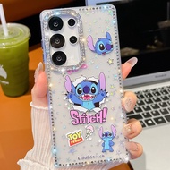 Suitable for Samsung S25Ultra Phone Case Cartoon+Flashing Diamond Frame+Thickness 2.0 S24Plus Phone 