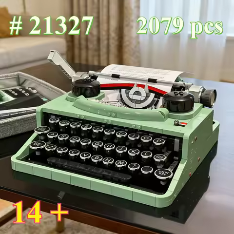 Old Green Typewriter Model 21327 Building Blocks Sets Suitable for Birthday Gifts Compatible with Le