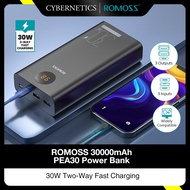 ROMOSS 30000mAh Power Bank PEA30, PD 30W USB C Two-way Fast Charging Portable Charger External Battery Pack with 3 Outpu