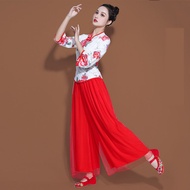 Yunchang Hongcao Square Dance Costume - Traditional Folk Dance Outfit