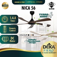 DEKA FIERO Fan FIERO NICA 56 Inch 5 Blades 16 Speed + Reverse + Turbo DC Motor With Remote Control C