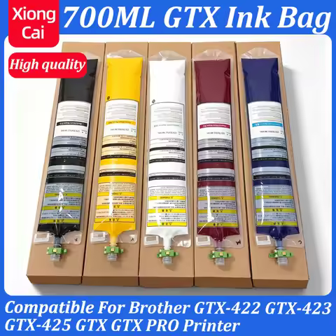 700ML GTX Ink Bag With Chip DTG Textile Ink Bag Compatible For Brother GTX-422 GTX-423 GTX-425 GTX G