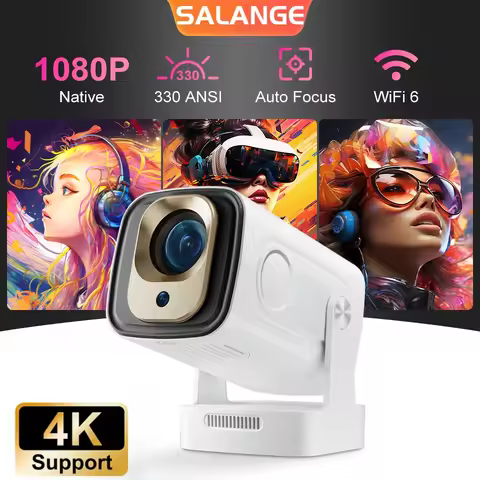 Salange HY260PRO Smart Projector Auto Focus 4K Native 1080P Android 11 Dual Wifi BT5.4 With Air Mous