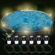 1 ชิ้น/6 ชิ้น โคมไฟสระว่ายน้ำพลังงานแสงอาทิตย์ LED สำหรับตกแต่งรั้วสระว่ายน้ำ ไฟ LED กันน้ำสำหรับอุป