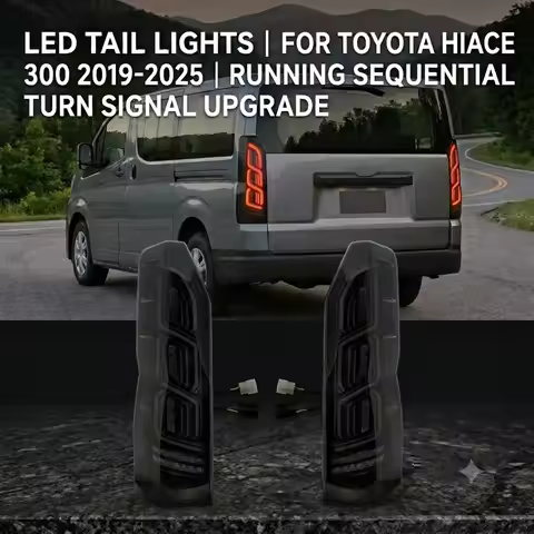 For Toyota Hiace 300 Series 2019-2025 LED Tail Lights Assembly Running Sequential Turn Signal Upgrad
