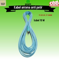 Kabel antena 10 meter plus jek siap pakai kabel antena ke TV warna biru kabel ladar kabel antene tv kabel pamancar tv kabel antene akiku 3c plus jek antena tv 10 mtr