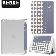 KENKE iPad Case Cartoon Cute Checkered smiley Transparent Silicone Soft iPad cover for iPad 2020 Air4 Pro 11 12.9 2020 2021 mini 6 mini 5 iPad 7th 8th 9th generation iPad 5th 6th 2017 2018 Pro 10.5 Air 3 Case With Pencil Holder Anti-fall Case