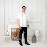 Baju koko best seller pria lengan pendek terbaru motif sultan bahan premium semi sutra bintik