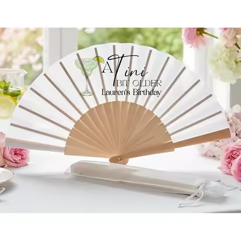 Personalized A Tini Bit Older Hand Fan 30 Year Old Birthday Party Favor for Guests Quinceañera Gift 