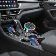 90W Car Charger with Transparent Case 12-24V QC3.0 Type-C PD Fast Charging for iPhone 15 14 13 12 Xi