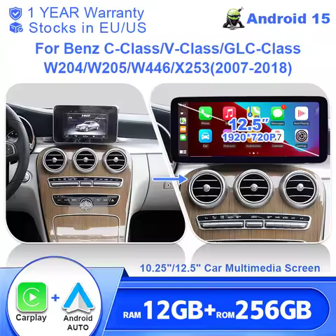 Aycetry 8 Core Android 15 Auto Wireless Carplay Car Radio Stereo 1920*720P Screen 2DIN For Mercedes 