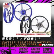RIM MUTAKIN SPORT RIMS W/BEARINGS SE511/FG511 FOR WAVE125, LC135, Y15, Y15ZR, Y16, Y16ZR, WAVE100, D