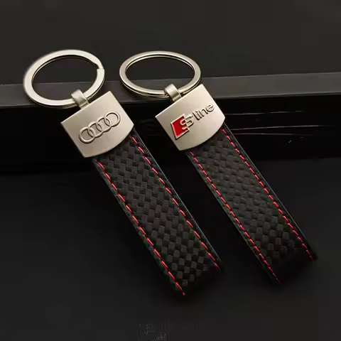 1pc High Quality Leather Sline Emblem Car Logo Keyring S Line Keychain For Audi A1 A3 A4 A5 A6 A7 A8