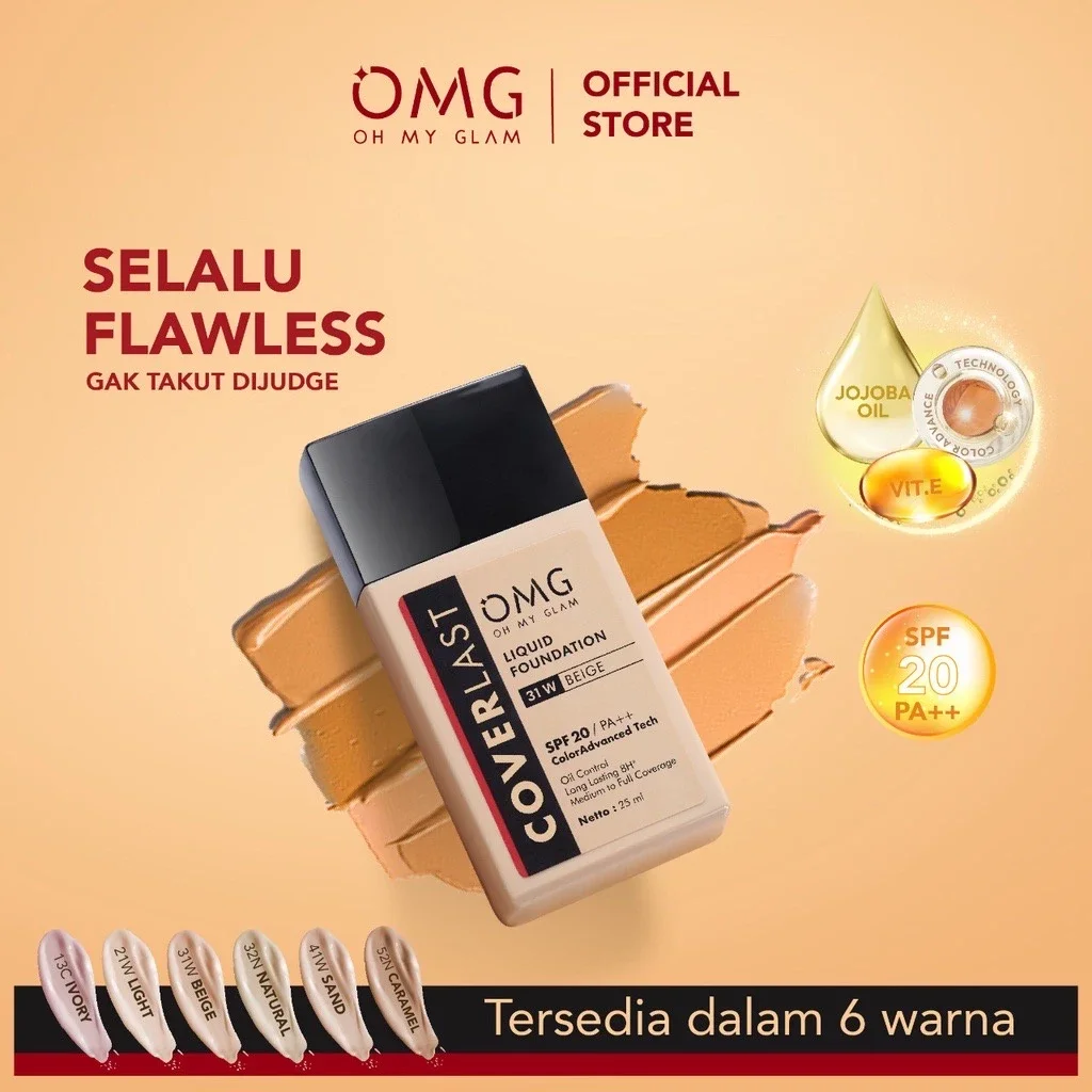 0MG Oh My Glam Coverlast Liquid Foundation Alas Bedak