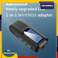 [Colorfull.sg] LCD USB Bluetooth-compatible 5.0 Wireless Audio Transmitter Receiver 3.5mm AUX J