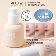 [4U2] 🇸🇬 Pro Skin Longwear Foundation SPF50+ PA++++ |Oil Control | Matte Finish | Humidity-Proof | 1