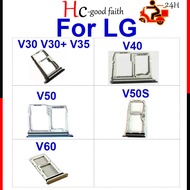 For LG V30 V30Plus+ V35 V40 V50 V50S V60 Nano Sim Card Tray Slot Holder with Micro SD Memory Card So