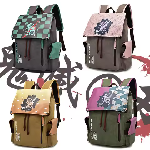 Movie Anime Merchandise Student Backpack Demon Slayer Anime Backpack Charcoal Jiro Beans Canvas Prin