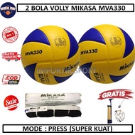PAKET BANYAK DAN LENGKAP 2 BOLA VOLLY MIKASA MVA330 DAN 1 NET VOLI MIKASA GOLD - BOLA VOLI DAN NET