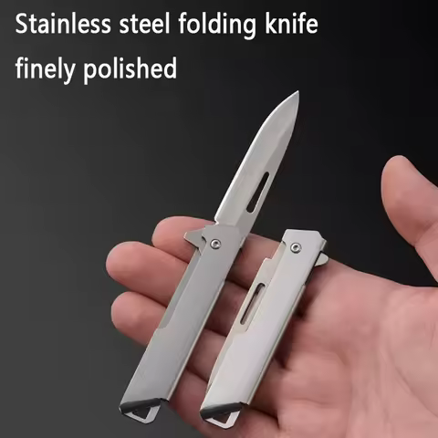 High Hardness Stainless Steel Folding Knife, Mini Outdoor Portable Unboxing Fishing EDC Tool Knife