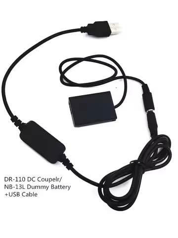 DR-110 DC Coupler NB-13L NB13L Dummy Battery + USB Cable Adapter For Canon G7X Mark II G1X G7X MII G