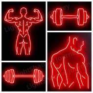 Fitness Theme Neon Lights | Dumbbell Lights | GYM Decoration Lights | Sports Room Ambient Lights | G