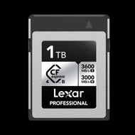 Lexar Professional SILVER" CFexpress 4.0 Type B 記憶卡 1TB 香港行貨 （最高讀取速度 3600MB/s，最高寫入速度 3000MB/s *持續寫入速