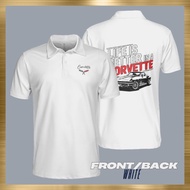 100%Cotton Corvette Print Unisex Short Sleeve Polo Shirt Baju Car Tshirt Fashion Trend Men Shirt Lel