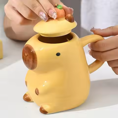 Christmas Mug Ceramic Coffee mug Tea Mug Novelty Capybara Mug Christmas Gift Cute Milk Coffee Cup Fu