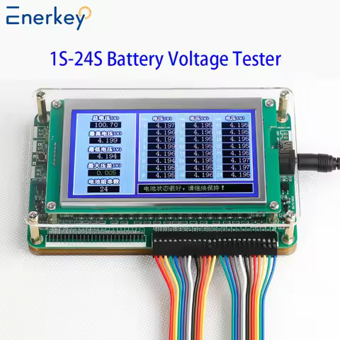 Enerkey 1S-24S Lifepo4 Battery Voltage Tester Lithium ion Single Cell Measurement Identify String Nu