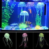 2024 New Artificial Swim Luminous Jellyfish Aquarium Decoration Fish Tank Underwater Live Plant Luminous Ornament Aquatic Landscape