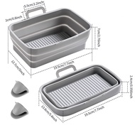 Foldable Rectangular Baking Trays Pans With Silicone Anti-Scalding ClipFor Air Fryer Ninja DZ201/401