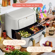 Beautiful 9QT Trizone Air Fryer, White Icing By Drew Barrymore Airfryer
